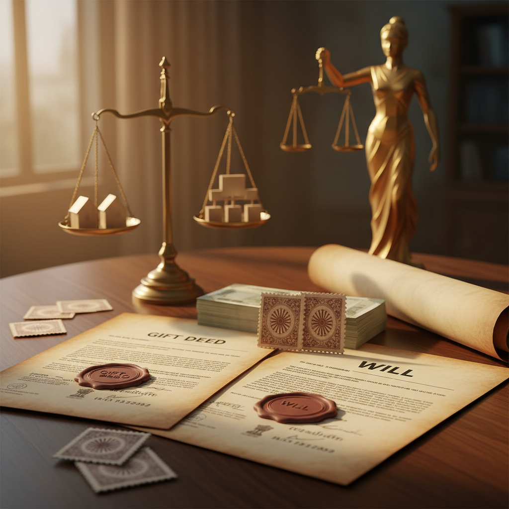 Gift Deed vs. Will in India: Navigating Property Transfer, Stamp Duty, and Tax Implications