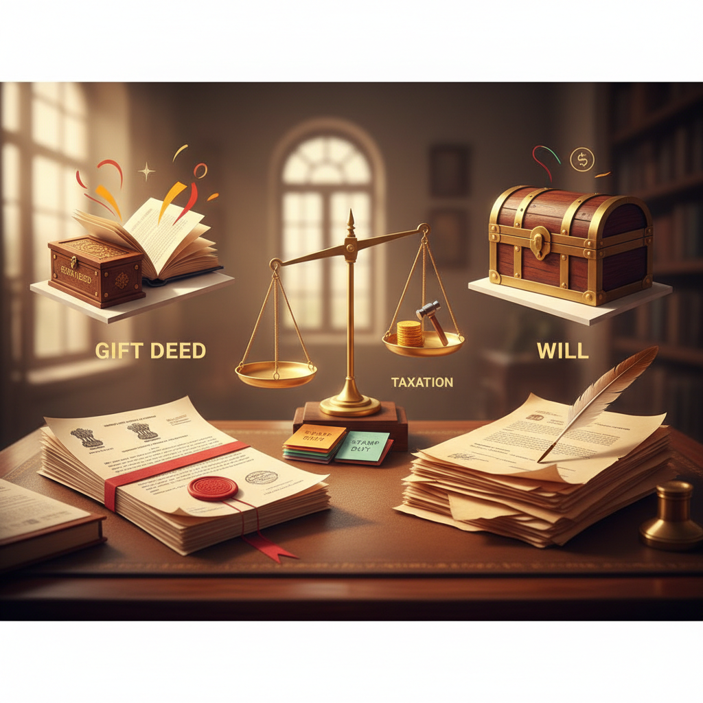 Gift Deed vs. Will in India: Understanding Property Transfer and Taxation